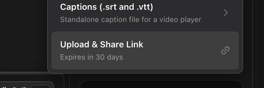 The Share link dialog